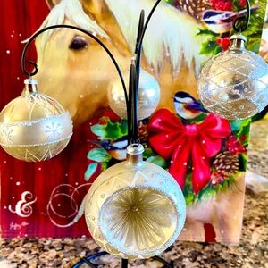 Vintage Set 4 Old World🎄Christmas Blown Glass Ornaments
